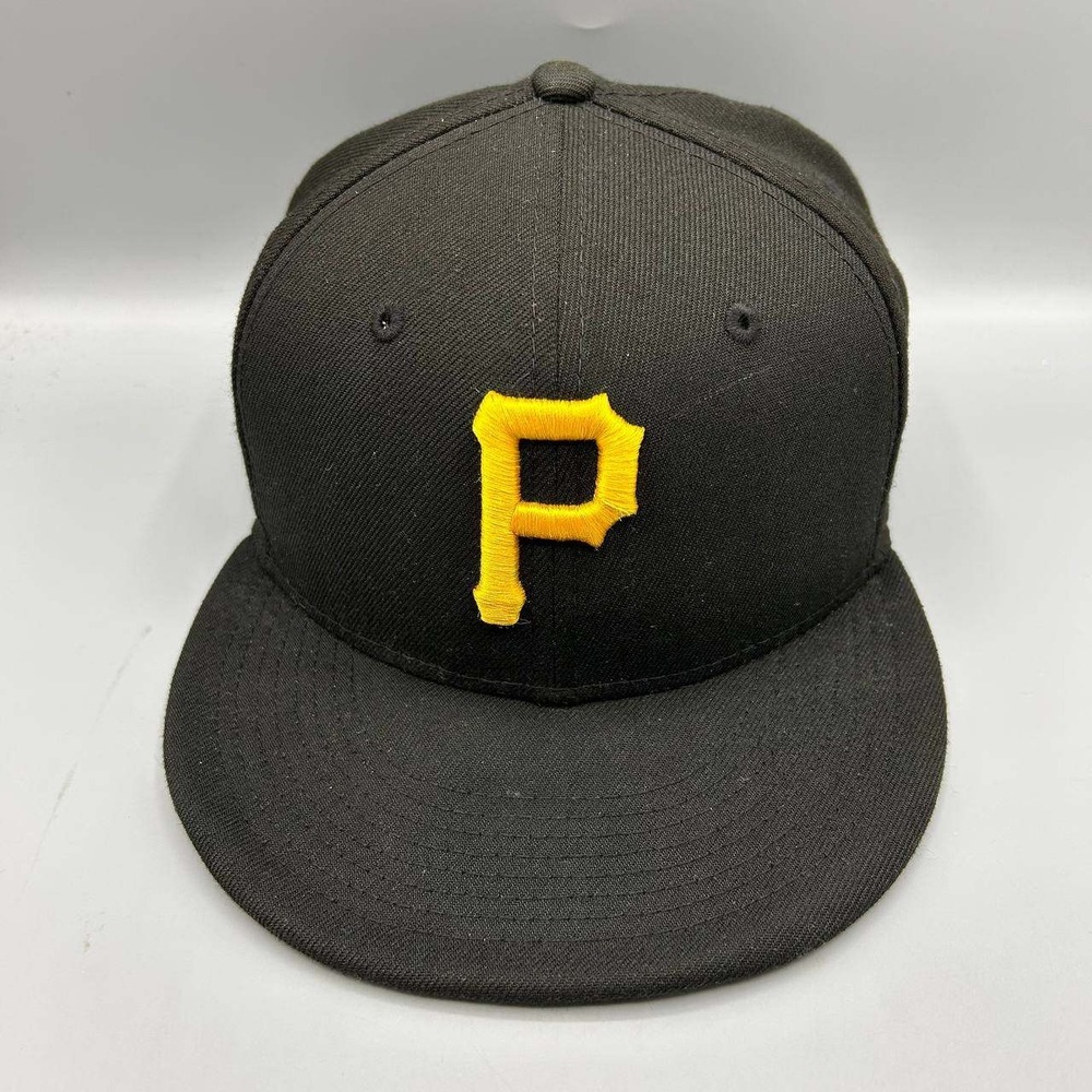 Pittsburgh Pirates MLB Hat Men 7 1/8 Black 59Fifty New Era Fitted Cap